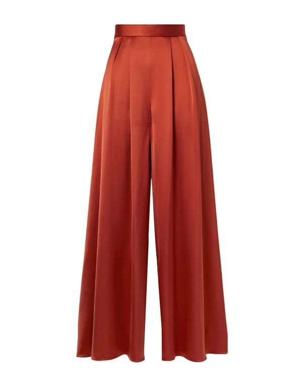 Rust Wide-Leg Trousers