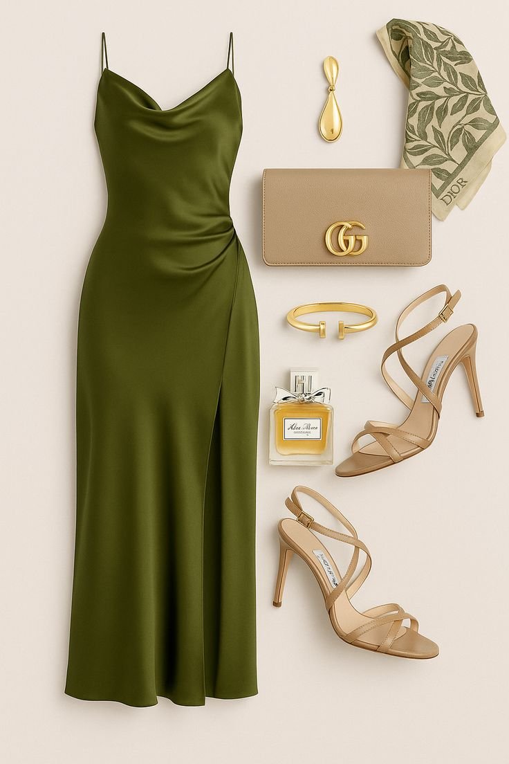 Midnight Satin Slip Dress view 4
