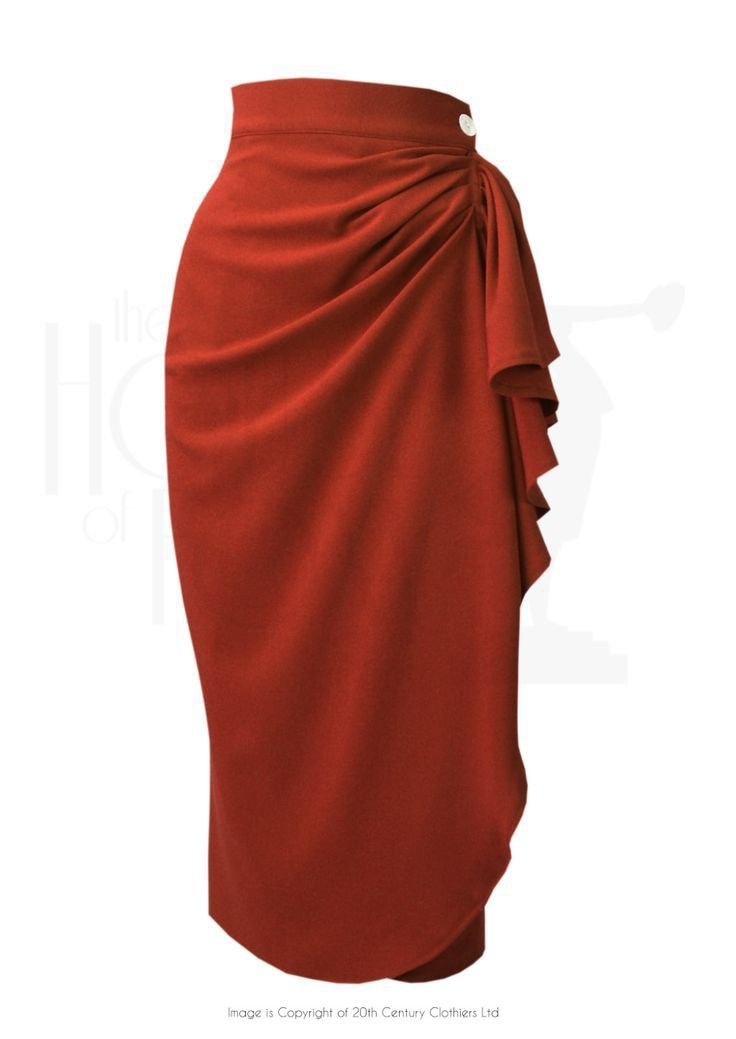 Terracotta Ruched Midi Skirt view 4