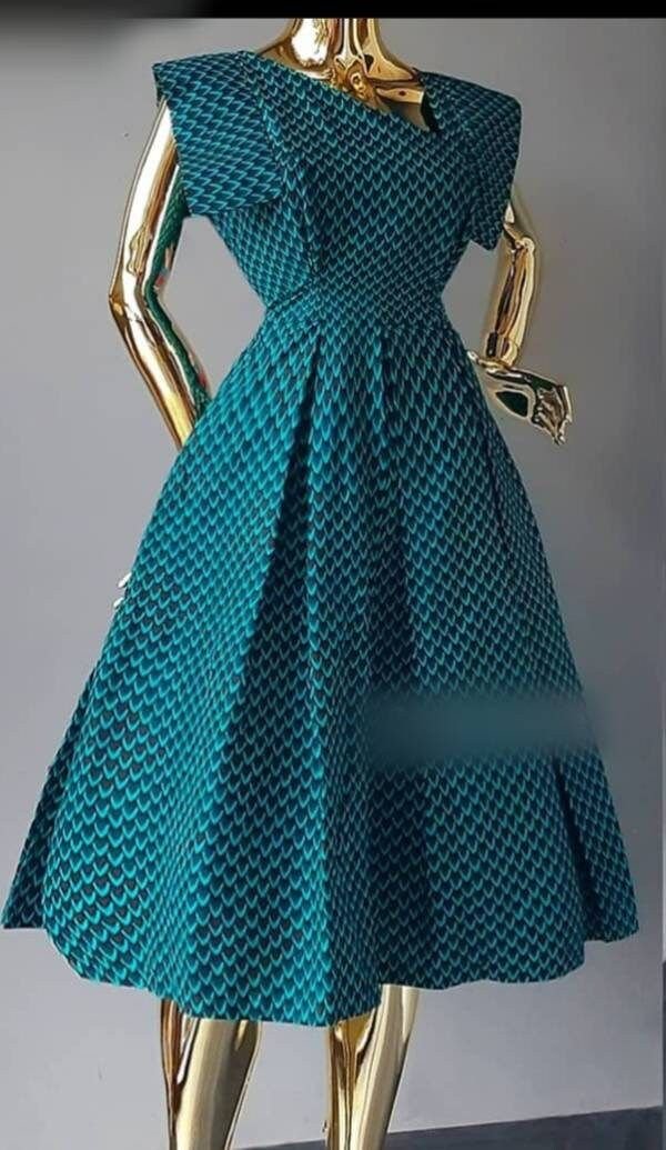 Ankara Flare Midi Dress