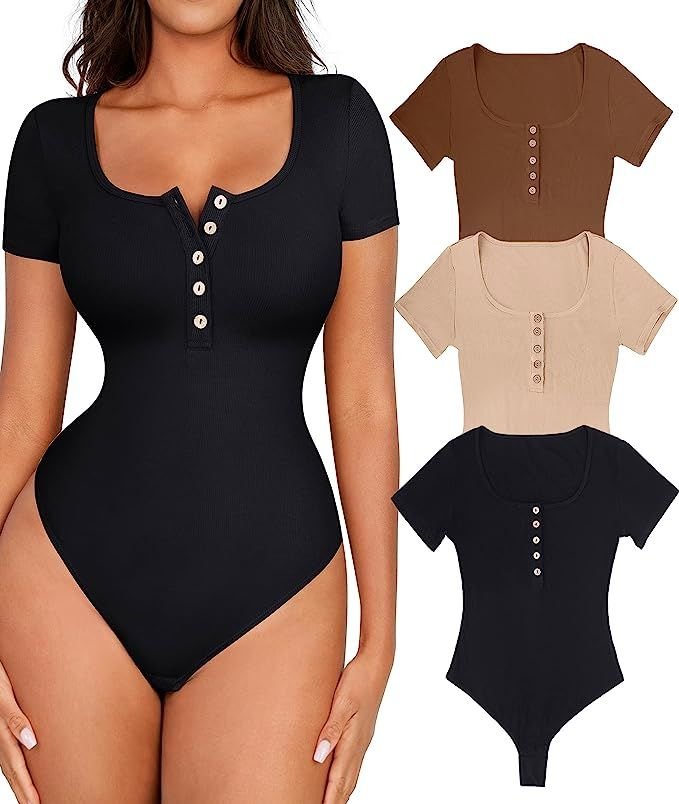 Black Ribbed Bodysuit view 2