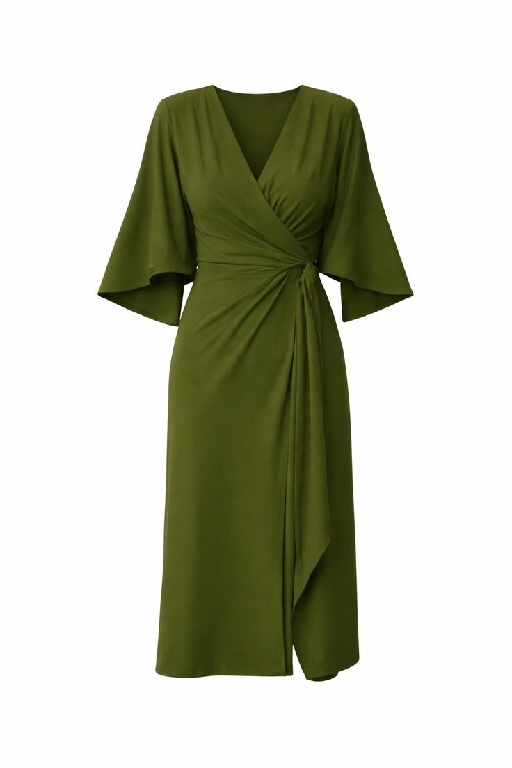 Sage Green Linen Shirt Dress view 3