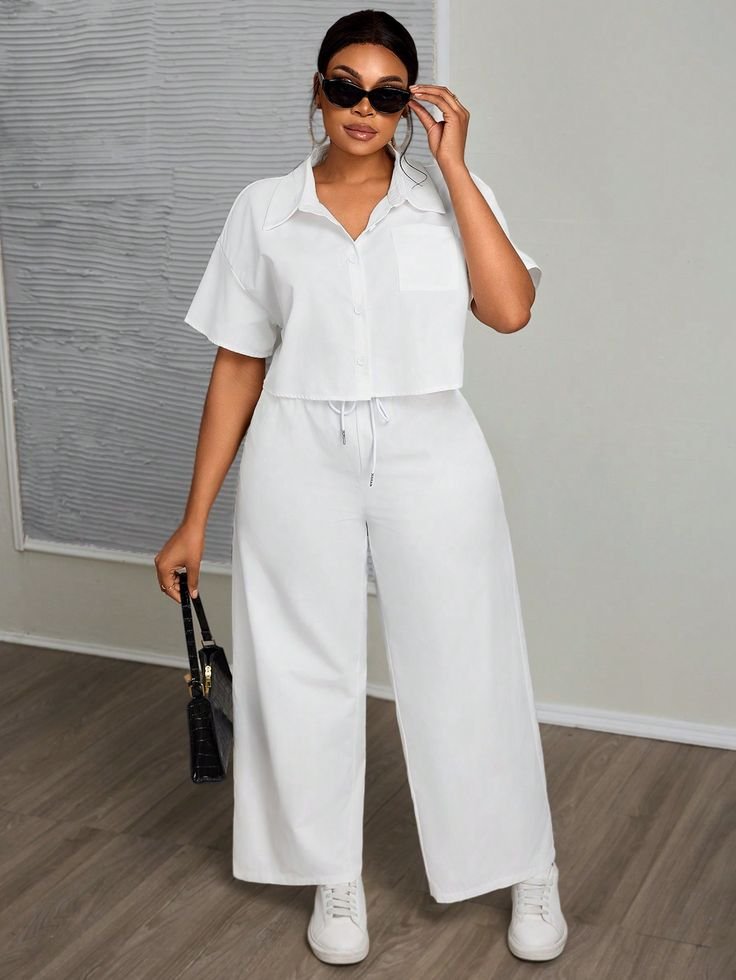 White Linen Co-ord Set view 2